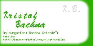 kristof bachna business card